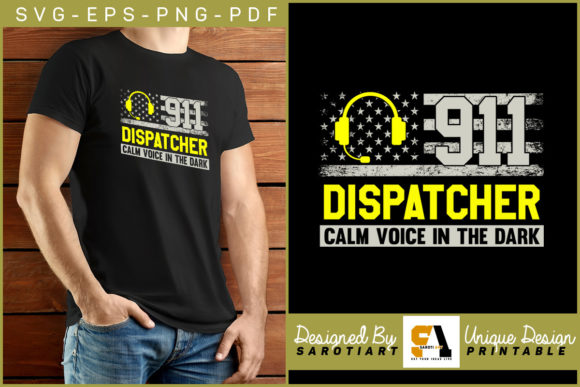 911 Dispatcher Calm Voice USA Flag Shirt Graphics & Crafts