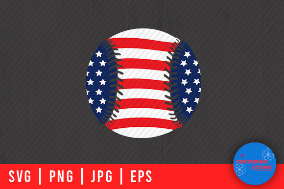 Baseball and Softball American Flag Svg Graphics
