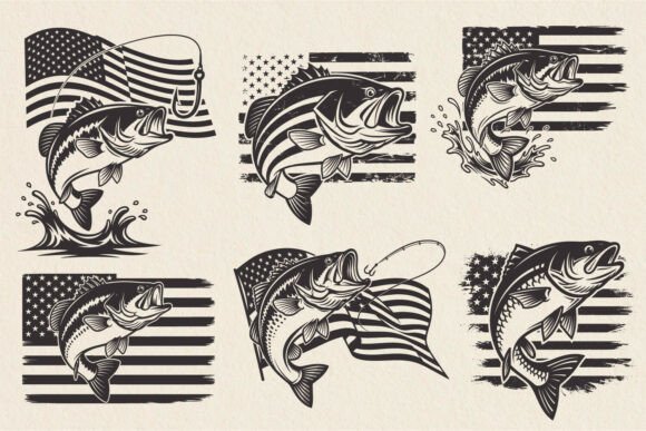 Bass Fishing SVG: Graphics for Crafts & Web