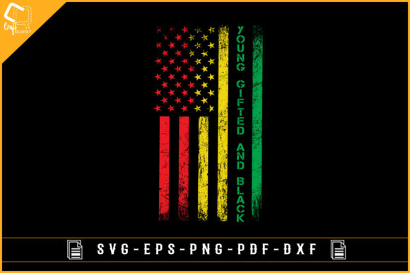 Black History Month USA Grunge Flag Svg: Graphics and Crafts