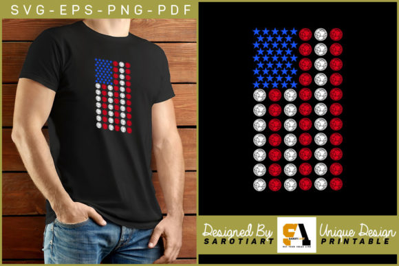 Bocce Ball with USA Flag Vector Design: Graphics & Crafts for Branding