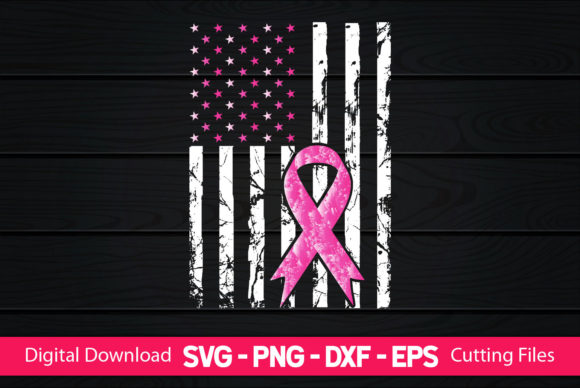 Breast Cancer Awareness American Flag Graphics
