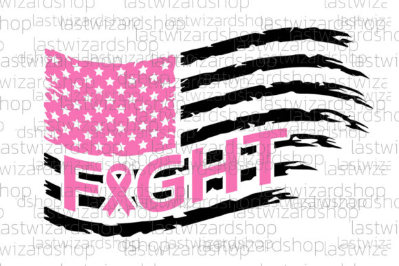 Breast Cancer Fight Flag Svg Pink Ribbon Graphics