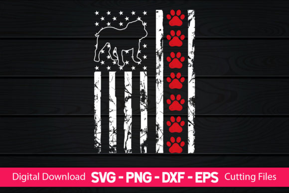 Bulldog Paw American Flag Gifts