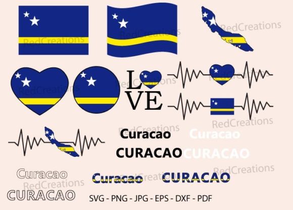 Curacao Flag Svg Bundle, Graphics & Crafts