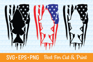 Distressed American Flag Fish Graphics and Crafts