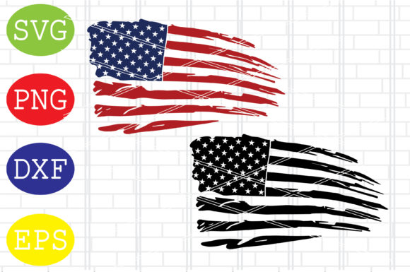 Distressed American Flag USA 02 Svg: Graphics and Crafts for Branding