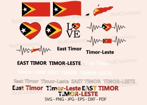 East Timor Flag Svg Bundle, Graphics & Crafts
