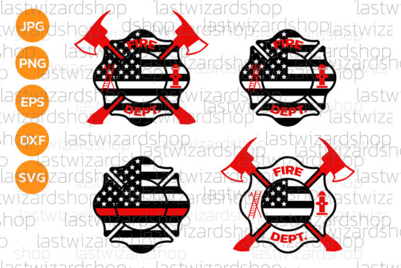 Fire Dept Badge Svg, US Flag Svg Graphics