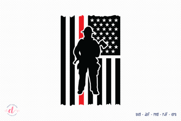 Firefighter Flag SVG, DXF, PNG, EPS, PDF