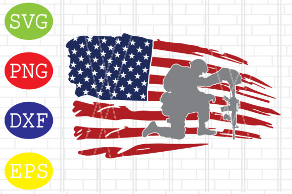 Flag with Soldier Svg, Soldier USA Flag