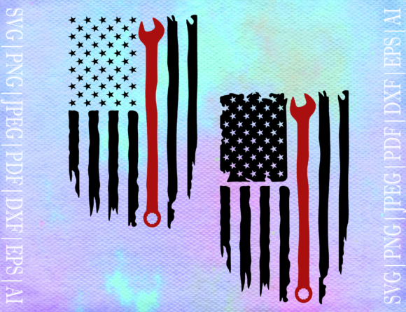 Flag with Wrench Svg: Graphics for Crafts Projects