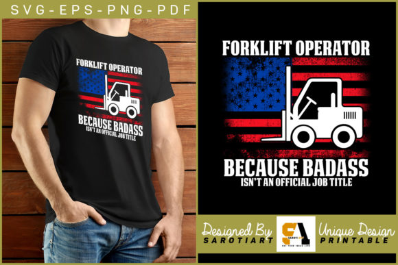Forklift Operator Design USA Grunge Flag Graphics