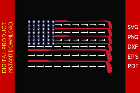 Golf Ball USA Flag Fathers Day Gifts SVG