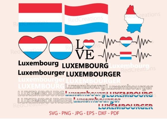 Graphics & Crafts: Luxembourg Flag Svg Bundle
