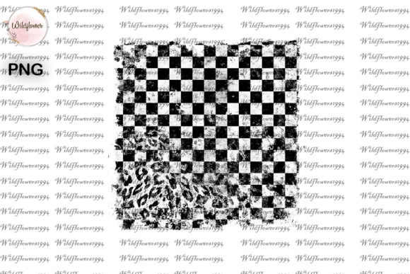 Leopard Checkered Flag Background PNG for Crafts and Graphics