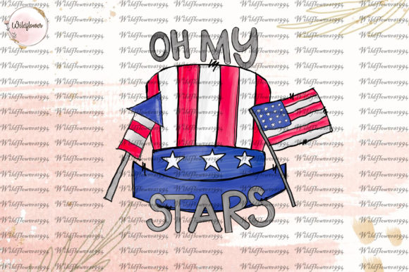 Oh My Stars Patriotic Hat USA Flag PNG: Graphics and Crafts for Content Creation