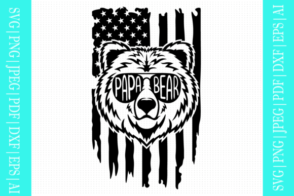 Papa Bear Flag Svg