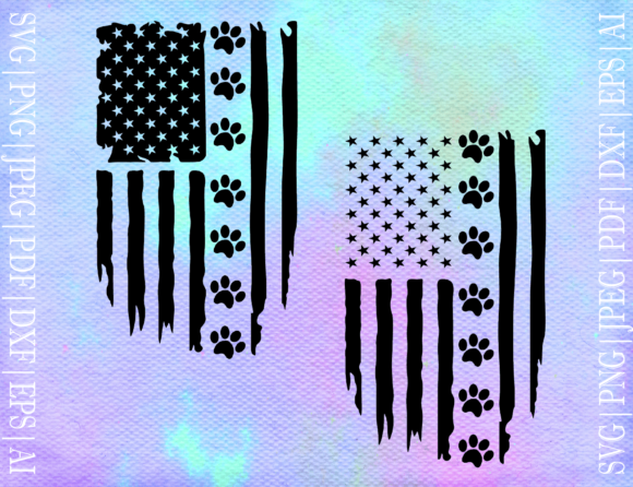 Paw Print Flag Svg: Graphics for Crafts