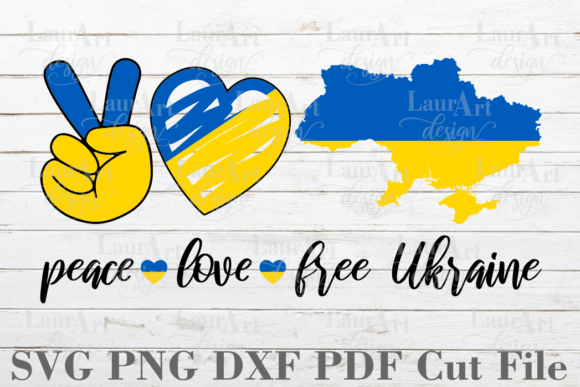 Peace Love Free Ukraine Ukrainian Flag Graphics and Crafts