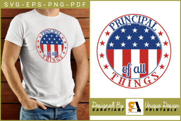 Principal of All Things USA Flag Design Graphics and Crafts