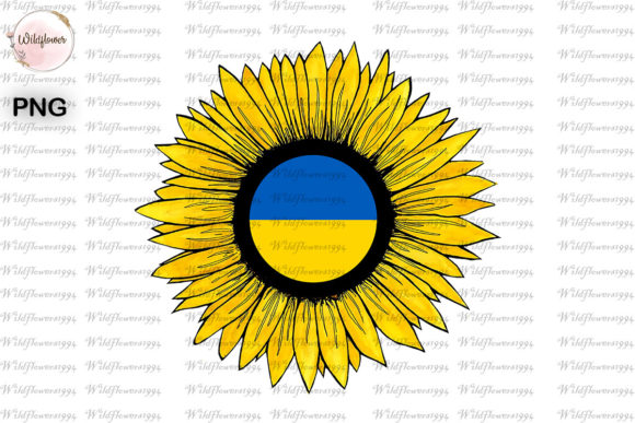 Sunflower Ukraine Flag PNG for Graphics and Crafts