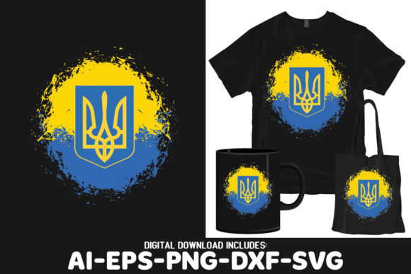 Support Ukraine Flag Distressed SVG PNG