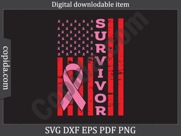 Survivor American Flag Svg Cutting File: Graphics for Crafts