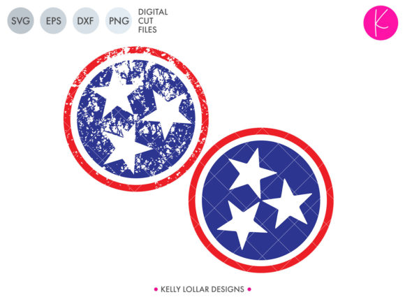 Tennessee Tristar State Flag Graphics and Crafts
