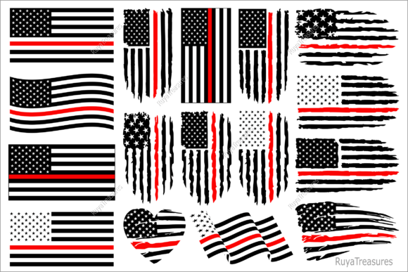 Thin Red Line Flag Bundle: Essential Crafts & Graphics