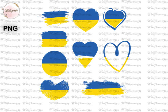 Ukraine Heart Flag SVG for Graphics and Crafts