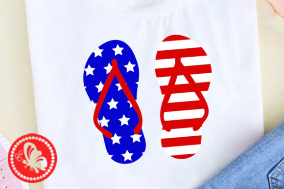 USA Flag Flip Flops Graphics and Crafts